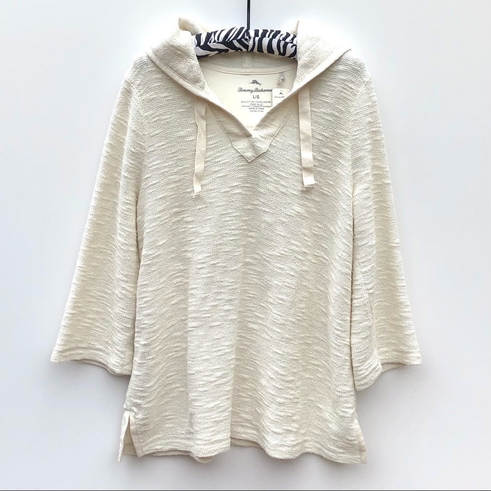 NWT Tommy Bahama Cream Metallic Hoodie L